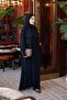 Special Design Navy Blue Shawl Suit Ferace - 3