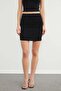 Elastic Waist Stone Glitter Mini Skirt - 6