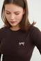 Stretch Fabric Crop Body with Bow Embroidery - 4