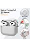 غطاء حماية لسماعات AirPods Pro2، سيليكون ناعم، مضاد للسقوط، ممتص للصدمات، مع سلسلة مفاتيح، طقم تنظيف، شاشة LED أمامية مرئية، لون رمادي شفاف - 3