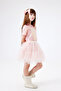 Salmon Sequin Detail Tulle Skirt Two-Piece Set - Freya - 2