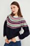 Patterned Crew Neck Knitwear Sweater