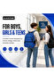 Unisex School bag | 3 Compartments, Large Capacity, Water Resistant | Backpack for School, College & Office Use (Blue) - 7