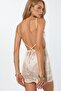 Knitted Mini Halter Neck Beach Dress - 4