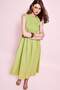 Crew Neck Cotton Sleeveless Midi Green Dress H8429Ax26Sm - 3