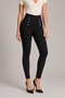 Black Button and Shoe Detailed High Waist Tights