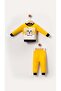 Baby Boys & Kids Fleece Winter Bottom Top Set with Mini Dog Dog Image-Yellow