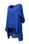 تونيك كتان بتفاصيل شبكية إيطالية وظهر طويل