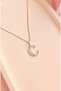 Xuping Necklace Women's Silver Color C Letter Steel Necklace with Shiny Zircon Stone Non Tarnish Antiallergic Necklace - 5