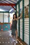 Women's Backless, Slit, Fitted Bow Dress - 4