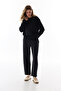 Black Crew Neck Oversized Modal Sweatshirt - 3