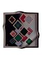 100% Twill Silk Scarf with Plaid Pattern in Black - Emerald Green Color 90X90 Scarf Sewing Shape: - 7