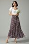 Women's Floral Patterned Flared Skirt Elastic Waist Viscose Woven Summer Comfortable Stylish Casual Skirt