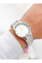 Stylish Silver Color Women's Wrist Watch with Cut Glass - 5