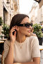 Women's Uv400 Rectangular Sunglasses Gold Detail 25-14 C2 Gradient Glass - 3