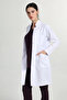 Women's Long Judge Collar Doctor Nurse Teacher Apron White Coat
