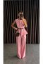 Gold Button Detailed Sleeveless Vest and Pants Set with Belt Accessory - 7