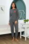 Strawberry Embroidered Crew Neck Pajama Set - 2