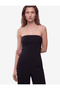 Crepe Scuba Fabric Sleeveless Pocket Long Strapless Jumpsuit - 2