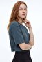 Natural viscose blouse with wide sleeves sitting on the waist - 2