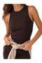 Camisole Cotton Slim Fit Crew Neck Sleeveless Ribbed Bodycon Midi Dress - 6