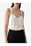 V-Neck Viscose Blend Sleeveless Blouse with Metal Accessories - 4