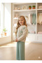Girl's Knitwear Cardigan and Trousers Set Green - 6