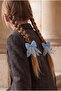 Girl's Heart Bow 2-Piece Rubber Buckle Blue