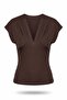 Elegant blouse with ruched detail and v-neck - 6