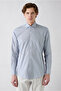Long Sleeve Classic Italian Collar Striped Slim Fit Breathable Cotton Shirt - 2