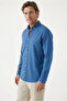 Long Sleeve Regular Fit Buttoned Collar Sporty Cotton Breathable Linen Look Shirt - 2