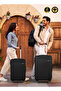 Lightweight Travel Luggage Trolley Set 3 Pcs ABS -Black - 7