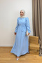 Women's Shawl Collar Detail Long Summer Dress - 3
