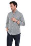 Slim Fit Long Sleeve Lapel Buttoned Breathable Linen Gift Boxed Men's Shirt Fs-004548 - Green - 2