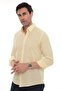 Slim Fit Long Sleeve Lapel Collar Buttoned Breathable Linen Gift Boxed Men's Shirt Fs-004548 - Yellow - 3