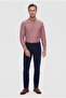Ds Groom Slim Fit Burgundy Dobby Button Collar Cotton Shirt - 4