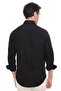 Slim Fit Long Sleeve Lapel Collar Buttoned Breathable Linen Gift Boxed Men's Shirt Fs-004548 - Black - 4