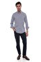 Slim Fit Long Sleeve Lapel Buttoned Breathable Linen Gift Boxed Men's Shirt Fs-004548 - Indigo - 6