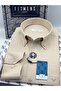 Classic Long Sleeve Cotton Collar Buttoned Easy-Iron Men's Shirt with Gift Box Fs-003897 - Beige - 6