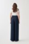 Navy Blue-Wide Leg Pants - 4