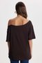 Women's Oversize Wide Cut 100% Cotton Chain Detailed Printed Brown T-Shirt Blouse - 8