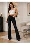 Jet Black Spanish Flare Pants That Wrap Your Body Shape with Lycra Jeans - 4