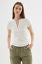 Button Detailed Ecru Women's Blouse 26Y0494K1