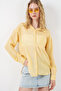 Women's Single Pocket Striped Oversize Shirt 20375 - Yellow