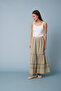 Cotton Long Skirt with Lace Detail