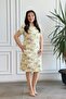 Short Sleeve Leaf Patterned Linen Dress - 5