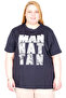 Mode XL Real Big Size Women's T-Shirt Bis Collar Manhattan U26118 Navy Blue
