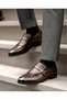 Italian Style Internal and External Natural Leather Men's Shoes Brown T14618 - 2