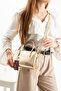 Gold Detailed Fixed Strap Petra Women's Crossbody Bag Gold - 3