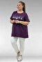 68503 Large Size Printed Combed Cotton T-Shirt with Collar - Plum - 4